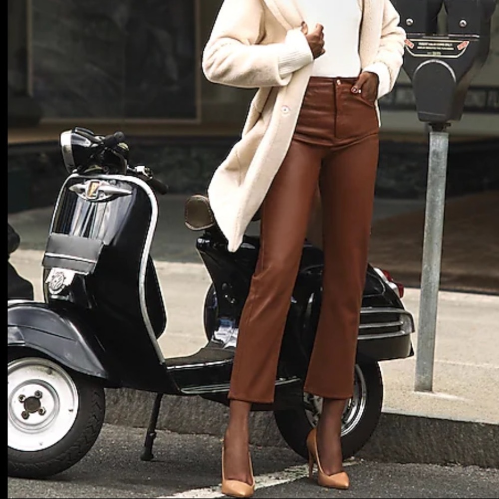 Express super high waisted vegan leather straight cropped pant 8